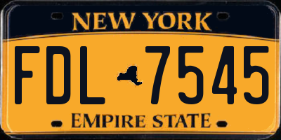 NY license plate FDL7545