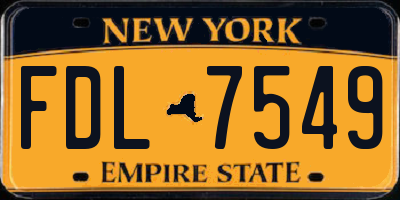NY license plate FDL7549