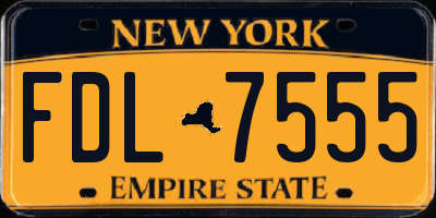 NY license plate FDL7555