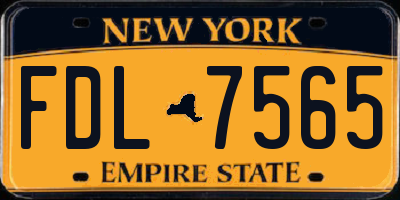NY license plate FDL7565