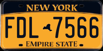 NY license plate FDL7566