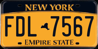NY license plate FDL7567