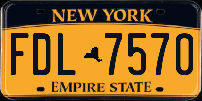 NY license plate FDL7570
