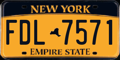 NY license plate FDL7571