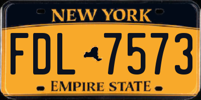 NY license plate FDL7573
