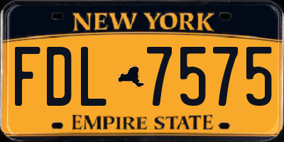 NY license plate FDL7575