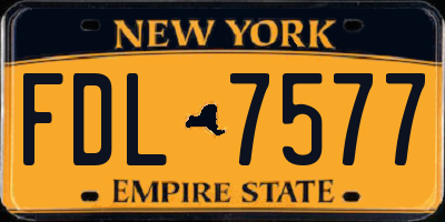 NY license plate FDL7577
