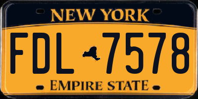 NY license plate FDL7578