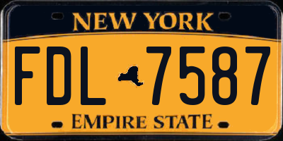NY license plate FDL7587