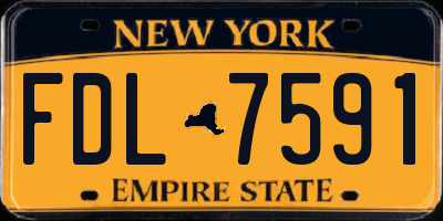 NY license plate FDL7591