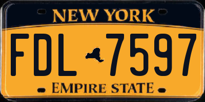 NY license plate FDL7597