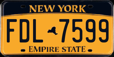 NY license plate FDL7599