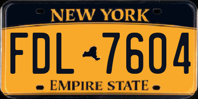 NY license plate FDL7604
