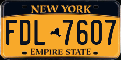 NY license plate FDL7607