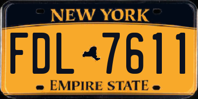 NY license plate FDL7611