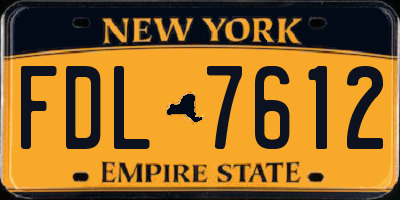 NY license plate FDL7612