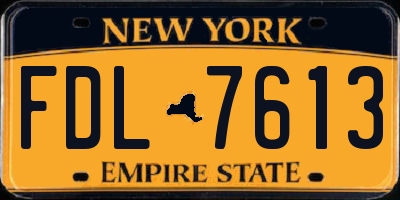 NY license plate FDL7613