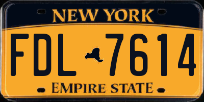 NY license plate FDL7614