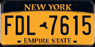 NY license plate FDL7615
