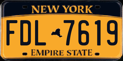 NY license plate FDL7619
