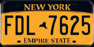 NY license plate FDL7625