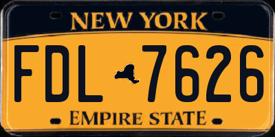 NY license plate FDL7626