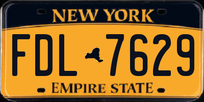 NY license plate FDL7629