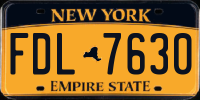 NY license plate FDL7630