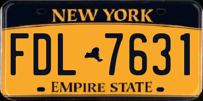 NY license plate FDL7631