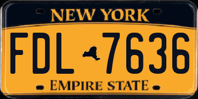 NY license plate FDL7636
