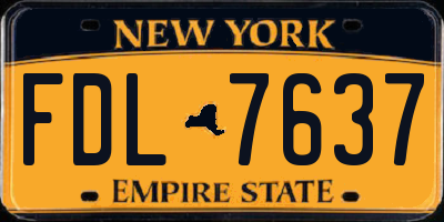 NY license plate FDL7637