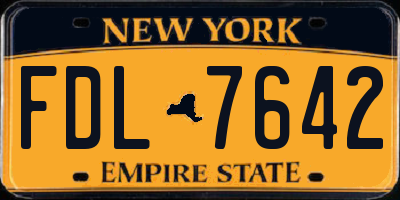 NY license plate FDL7642