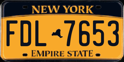 NY license plate FDL7653