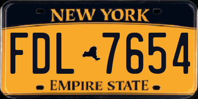 NY license plate FDL7654