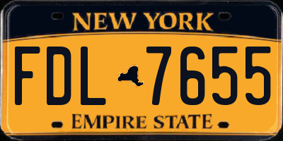 NY license plate FDL7655