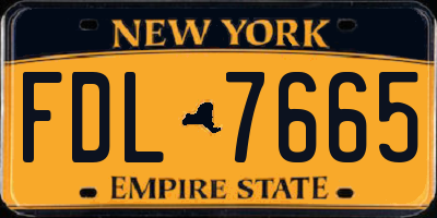 NY license plate FDL7665