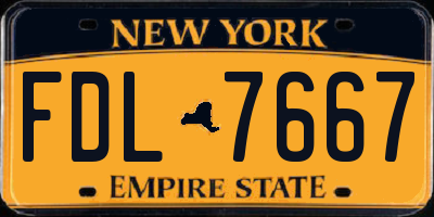 NY license plate FDL7667