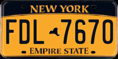 NY license plate FDL7670