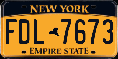 NY license plate FDL7673