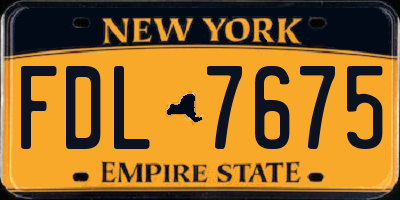 NY license plate FDL7675