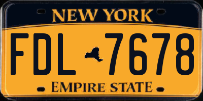 NY license plate FDL7678