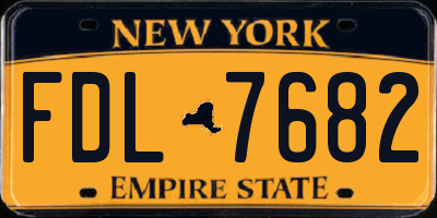 NY license plate FDL7682