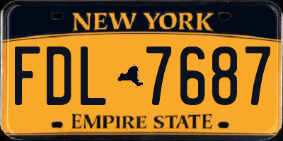 NY license plate FDL7687