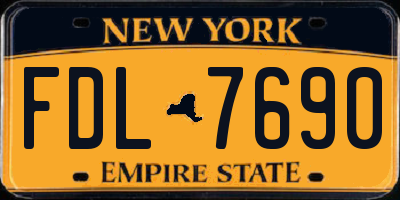 NY license plate FDL7690