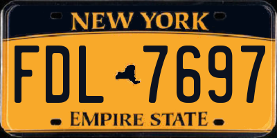 NY license plate FDL7697
