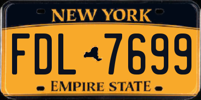 NY license plate FDL7699