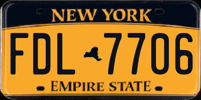 NY license plate FDL7706