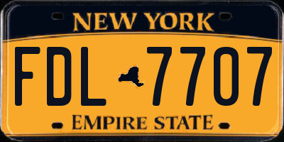 NY license plate FDL7707