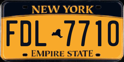 NY license plate FDL7710