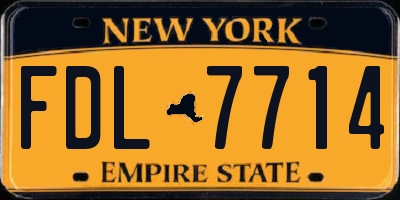 NY license plate FDL7714